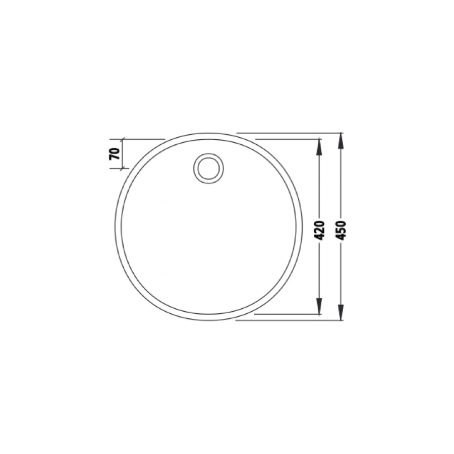 Умивалник за вграждане, кръгъл Ф450 - Ф52