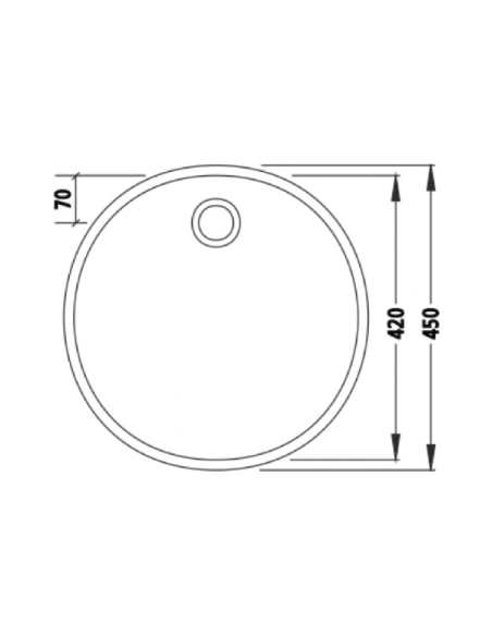 Умивалник за вграждане, кръгъл Ф450 - Ф52