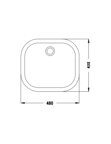 Умивалник еднокоритен за вграждане 480/430 - Ф52