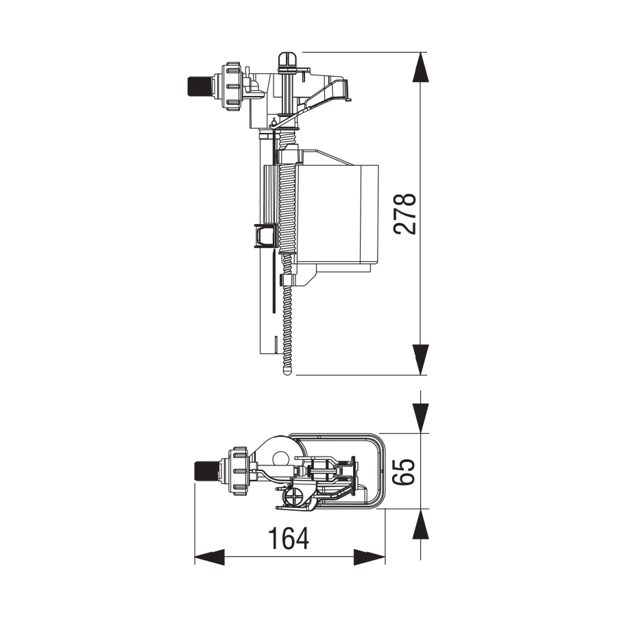 Странично пълнещ механизъм 3/8“ - усилен