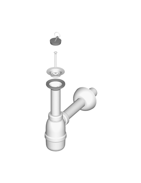 Сифон за мивка с тапа (201647)