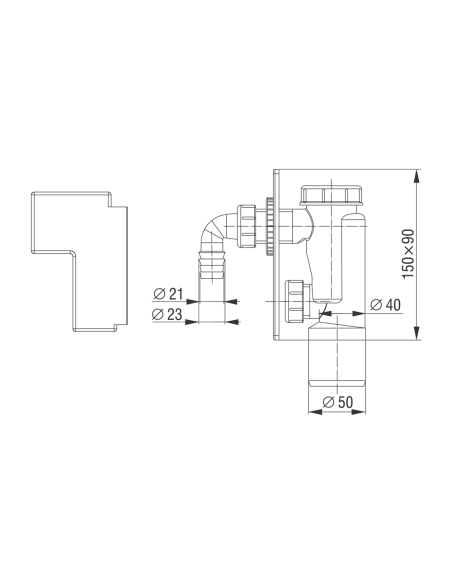 Сифон за пералня /скрит/ (195546)