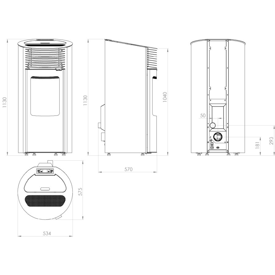 ПЕЛЕТНА КАМИНА ORBITA суха 8kw бяла