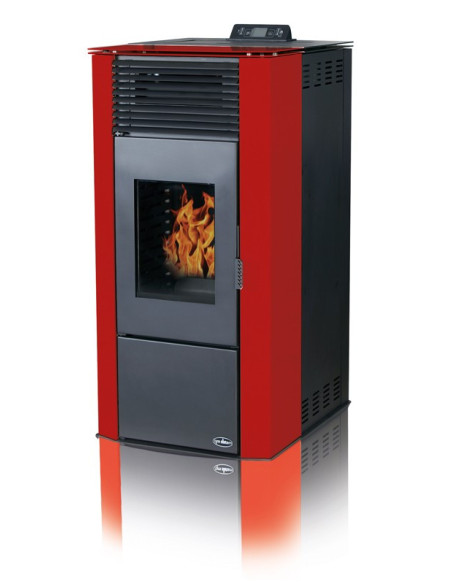 Пелетна камина с водна риза RITTIUM 20 HYDRO - 15+5kW (червена)
