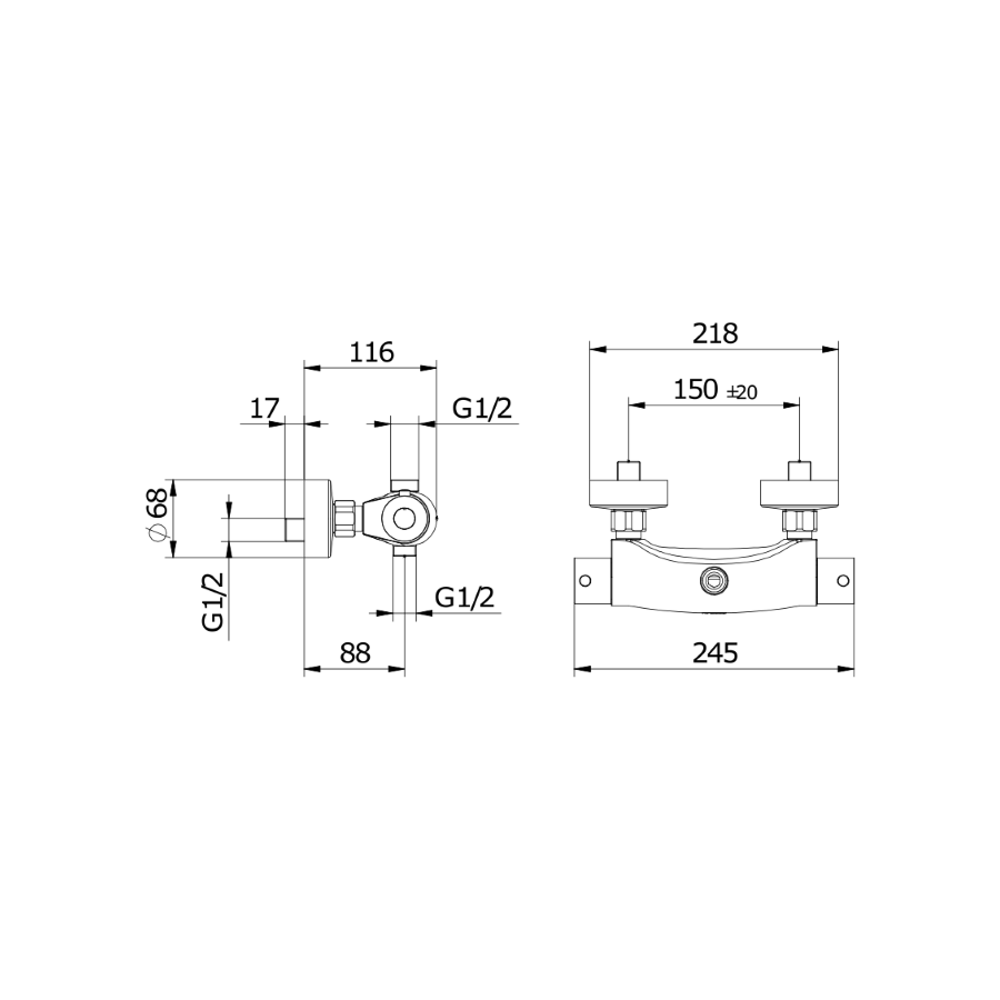 Термостатичен душ FLY хром