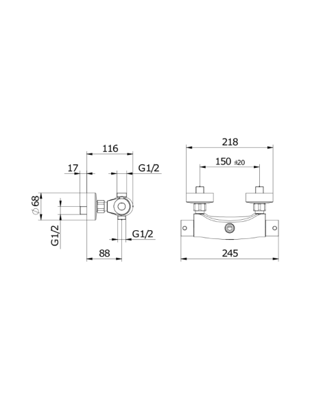 Термостатичен душ FLY хром