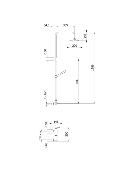 Душ със смесител за душкабина