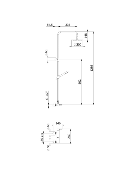 Душ със смесител за душкабина