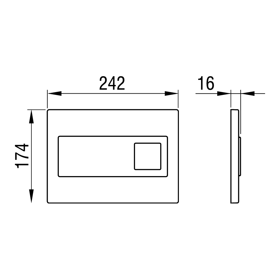 Двоен бутон CARO - черен мат