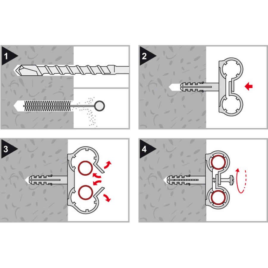 Единична скоба СТN Ф18 с дюбел и винт (ЕДИНИЧНА)
