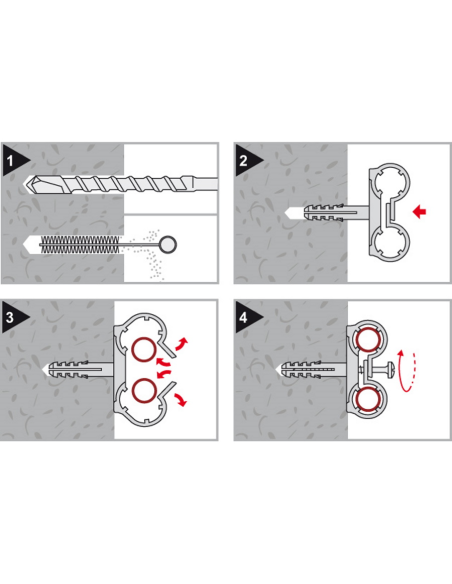 Двойна скоба СТN Ф18 с дюбел и винт (ДВОЙНА)