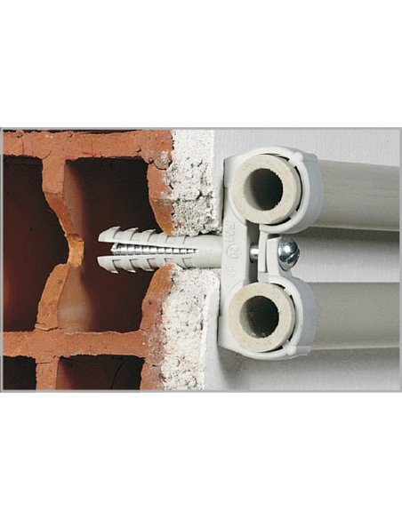 Двойна скоба СТN Ф20 с дюбел и винт (ДВОЙНА)