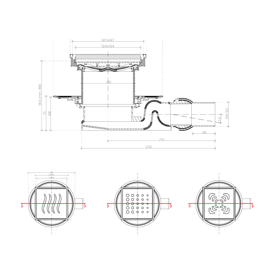 СИФОН DROPS 4 /150х150/