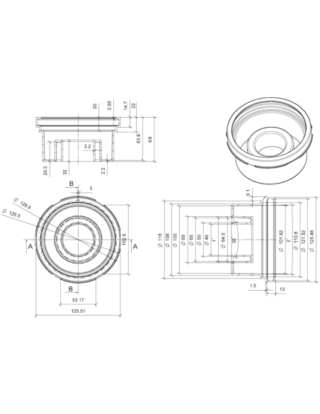 СИФОН VERTICAL TIDE /150х150/