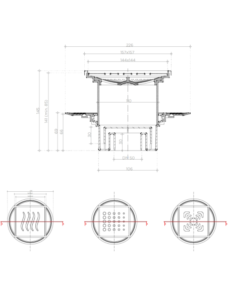 СИФОН VERTICAL DROPS  /150х150/