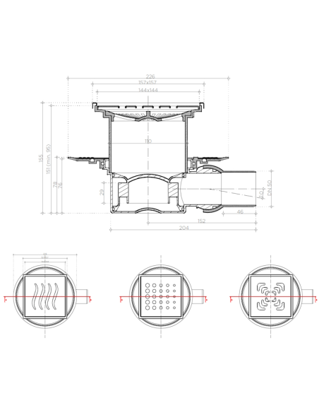 СИФОН SQUARE 1  /150х150/