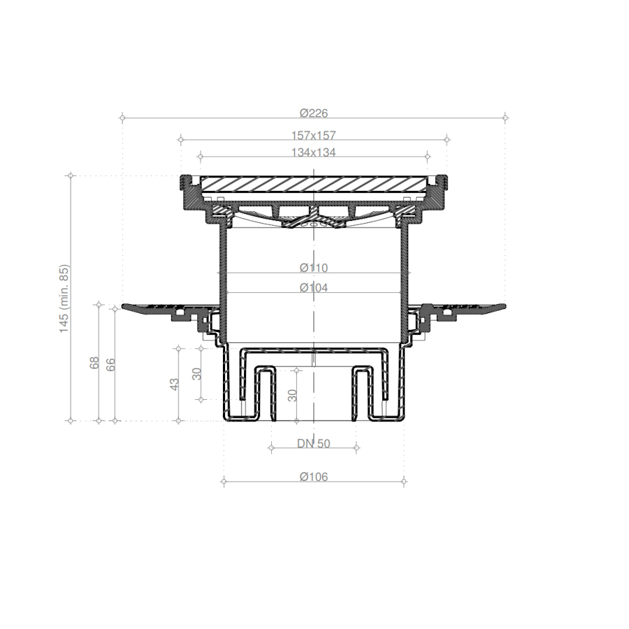 СИФОН VERTICAL CERAMIC  /150х150/