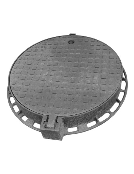 Чугунен капак Ф600 D400 H95 плътен със заключване