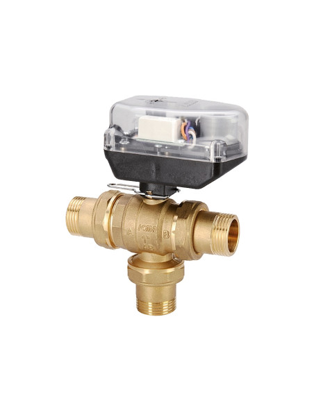 Трипътен разпределителен сферичен кран с електрозадвижване ICMA 343, 1 1/4“