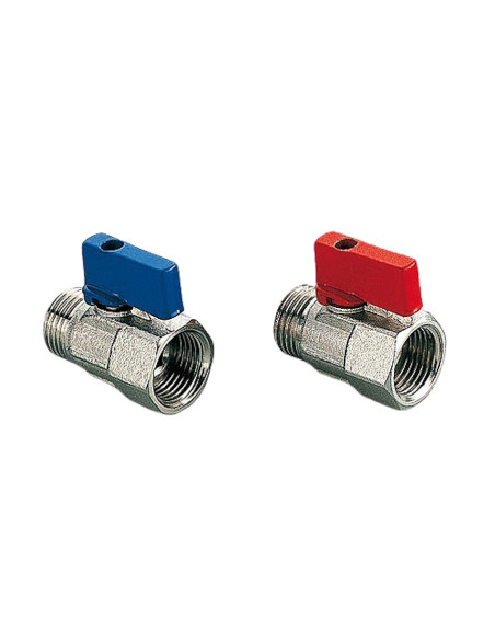 Мини сферичен кран М/Ж 1/2" червен TIEMME