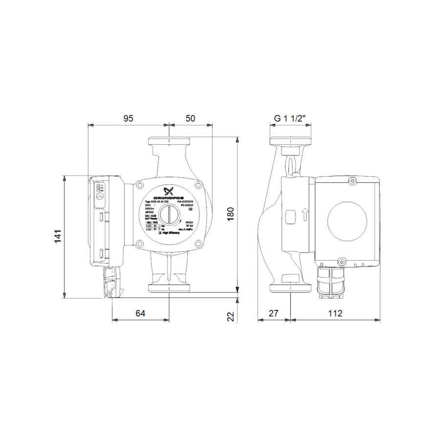 ПОМПА GRUNDFOS UPS2 25-80 /180/ /98707853/