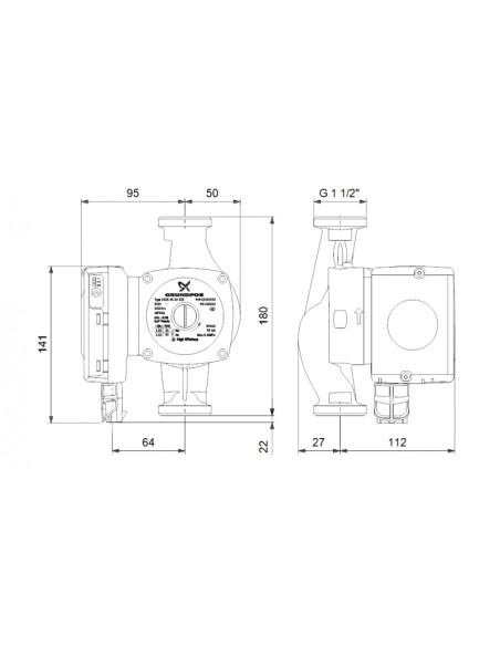 ПОМПА GRUNDFOS UPS2 25-80 /180/ /98707853/