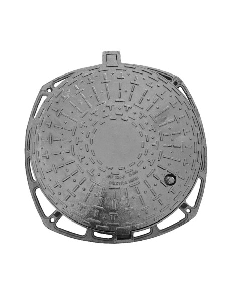 Чугунен капак Ф600 D400 H100 плътен със заключване