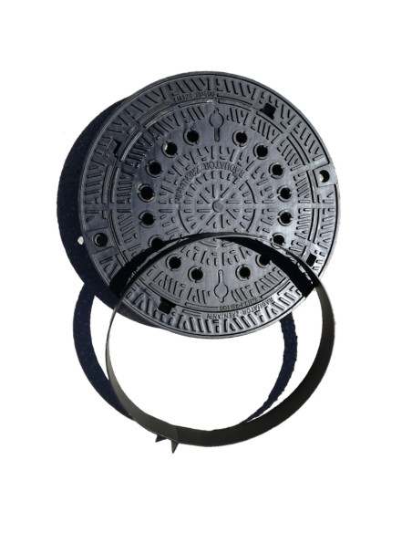 Чугунен капак Ф600 D400 самонивелиращ с отвори и заключване