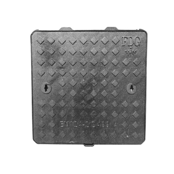 Чугунен капак 600x600 D400 плътен, квадратен