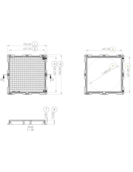 Чугунен капак 600x600 D400 /P/ H75