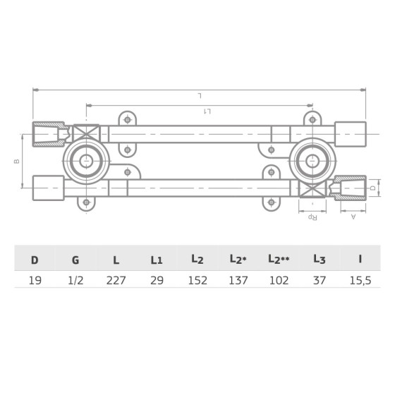 PPR УКБ ЗА БАТЕРИЯ 2 Х 20 Х 1/2“ 2