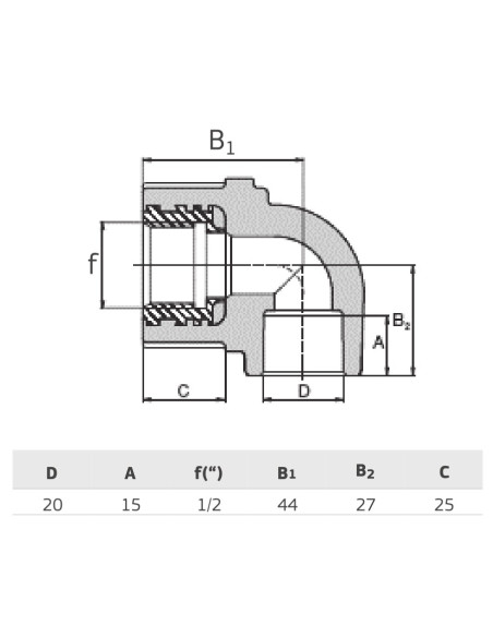 PPR КОЛЯНО ЗА ГИПСОКАРТОН Ф20х1/2“