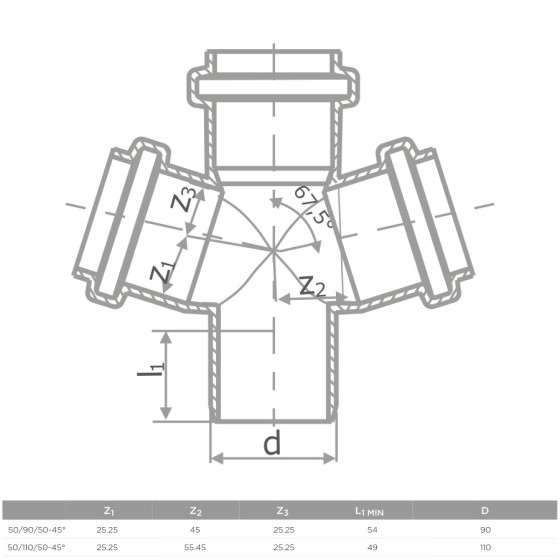 S LINE  РАЗКЛ. ДВОЕН 50/110/50/45 (10/80) 2