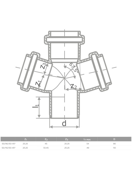 S LINE  РАЗКЛ. ДВОЕН 50/110/50/45 (10/80)