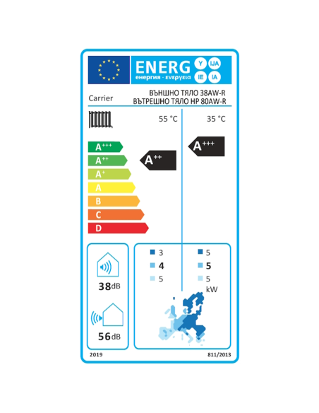 Термопомпа сплит Carrier 38AW-R/80AW-R R32 (14kw)