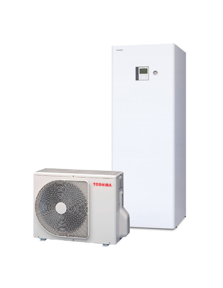 Термопомпа Toshiba ESTIA HWT-601 R32 AIO (комплект с бойлер 200л) - 7,25kw