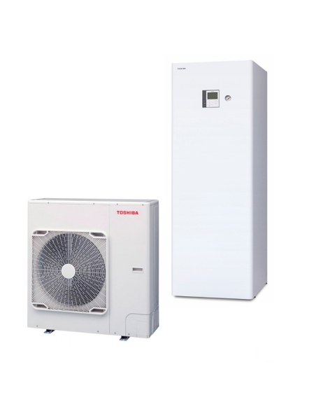 Термопомпа Toshiba ESTIA HWT-1101 R32 AIO (комплект с неръждаем бойлер 200л) - 13,24kw
