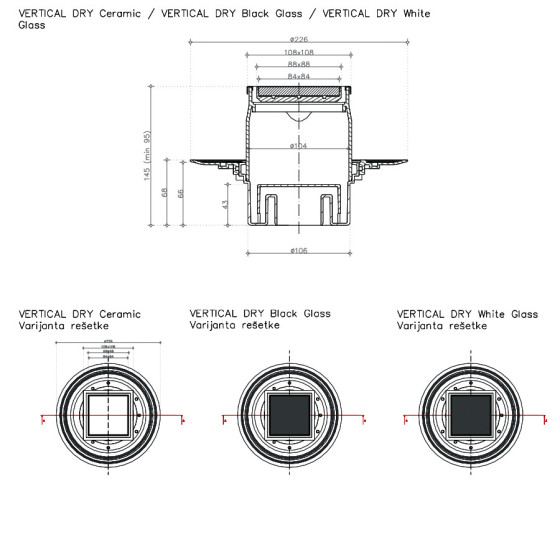 СИФОН VERTICAL ЧЕРНО СТЪКЛО 100x100 2