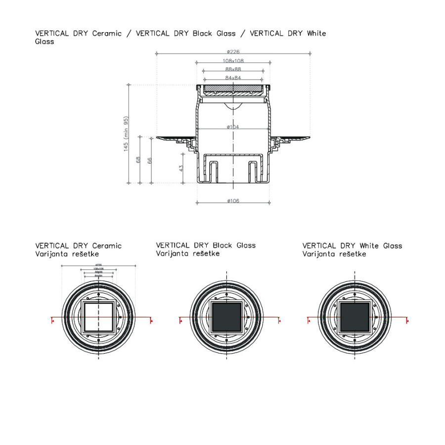 СИФОН VERTICAL CERAMIC  /100х100/