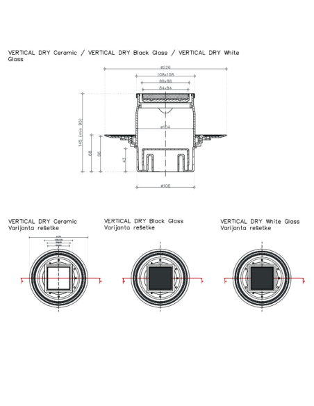 СИФОН VERTICAL CERAMIC  /100х100/