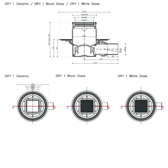 СИФОН DRY 1 ЧЕРНО СТЪКЛО  /100х100/ 2