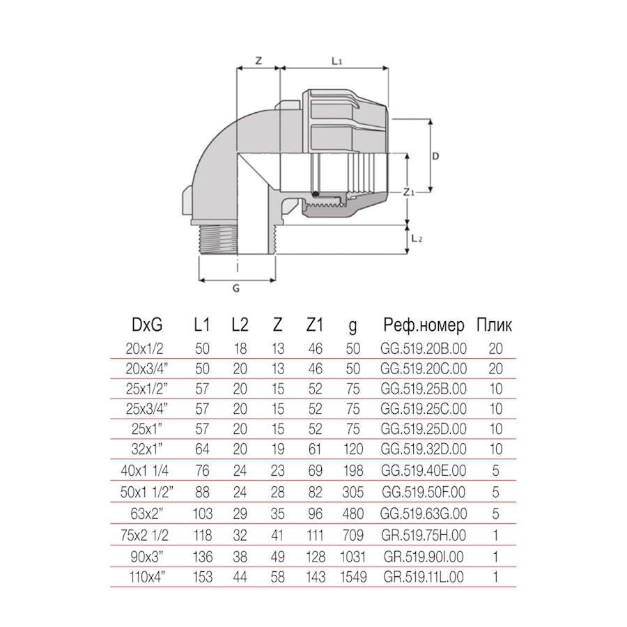 РР Коляно МЪЖКО  40 х 1 1/4  БМВ