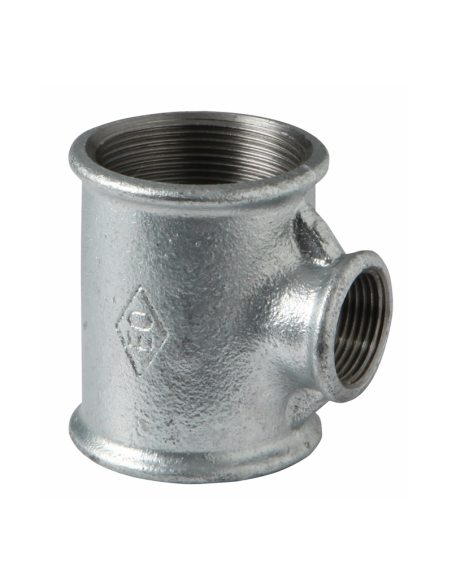 Поцинкован тройник редуктивен  1 1/2“ х 1“ х 1 1/2“