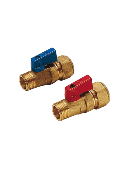 Мини сферичен кран 1/2"xФ16 М син TIEMME