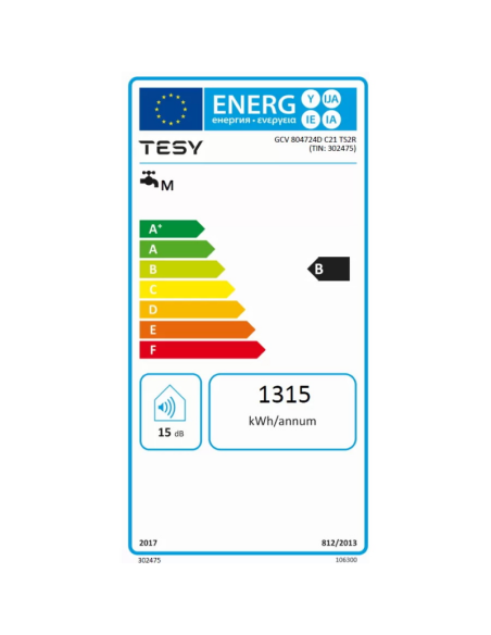 Електрически бойлер TESY ModEco Ceramic 82л. 2400W, вертикален