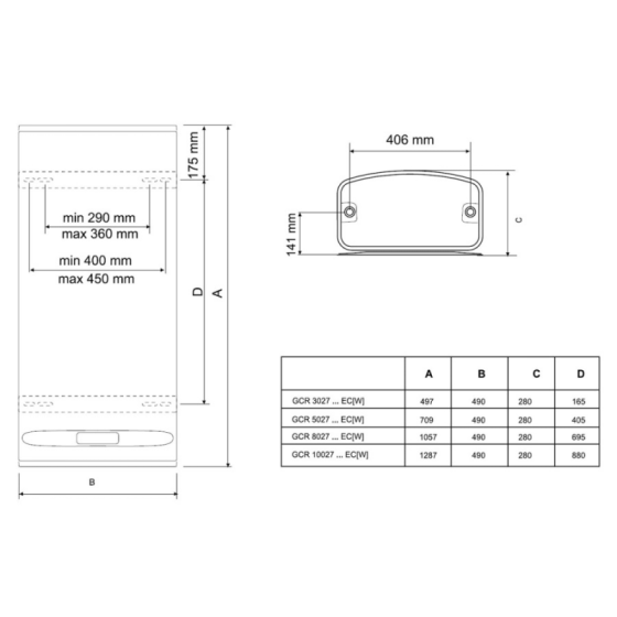 Електрически бойлер TESY BelliSlimo 40л.  2200W, вертикален 2