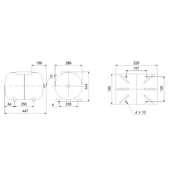 Мембранен разширителен съд 24л Grundfos GT-H-24 PN10 G1 H 2
