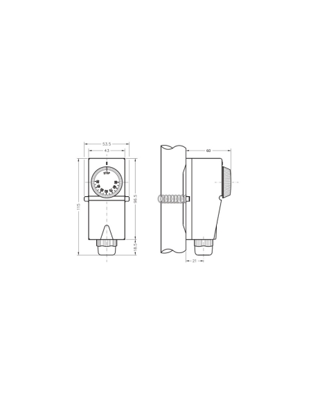 Контактен термостат 0-90° TIEMME /9570001/