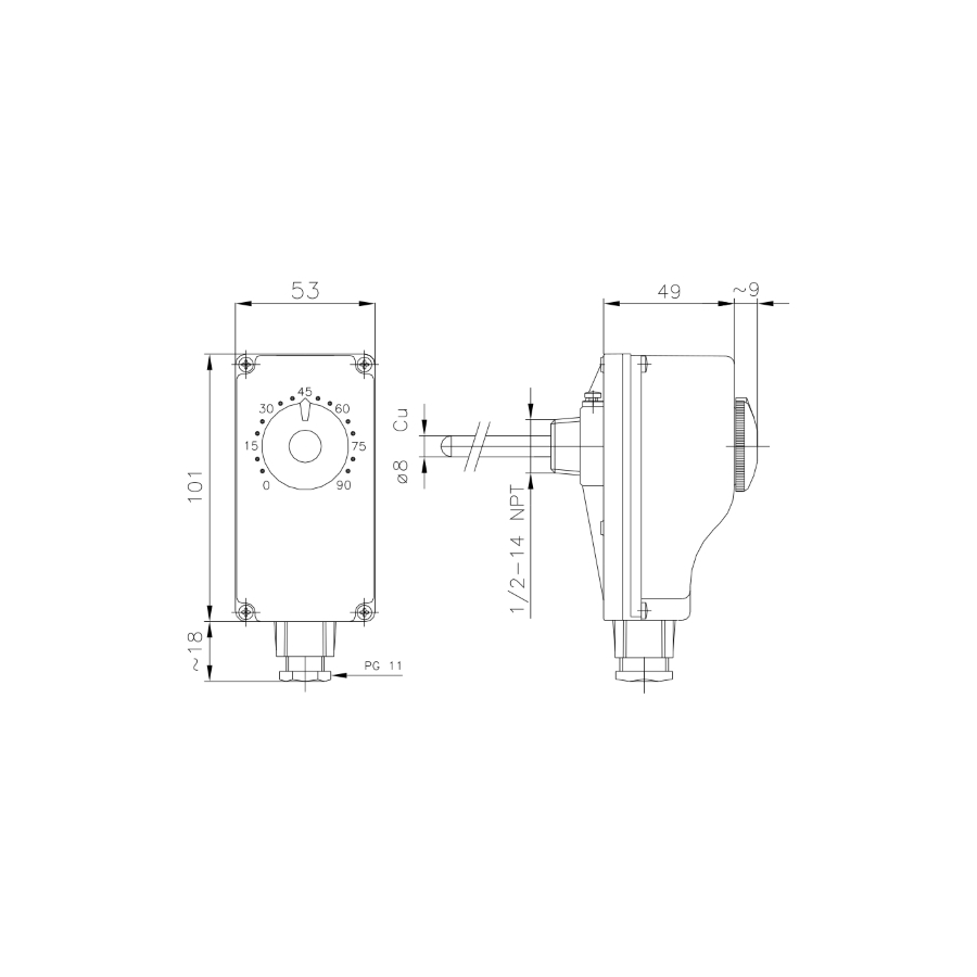 Потопяем термостат 0-90° TIEMME