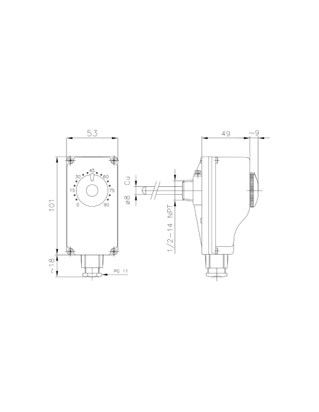 Потопяем термостат 0-90° TIEMME